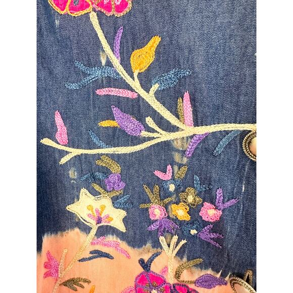 90s Boho Tie Dye Embroidered Jacket - Picture 7 of 10